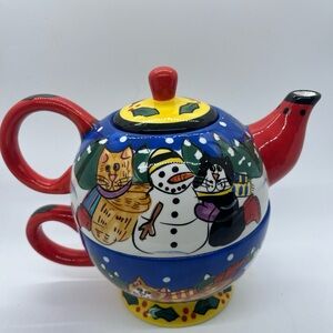 Catzilla Tea For One Three Pieces Winter Theme 2001